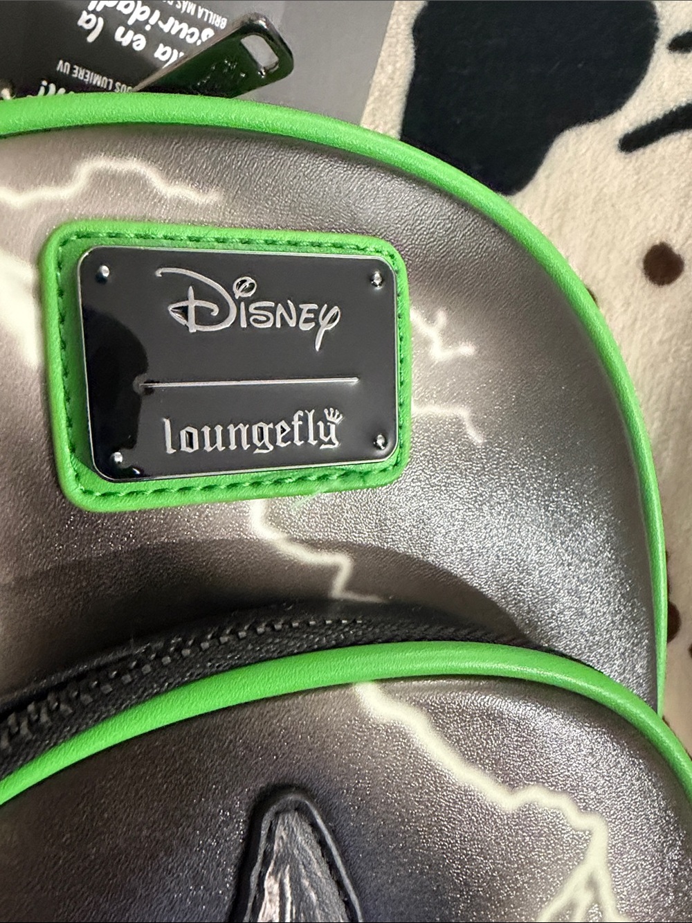 Loungefly Zero Mini Backpack - Black with Neon Green Trim - Picture 2 of 4